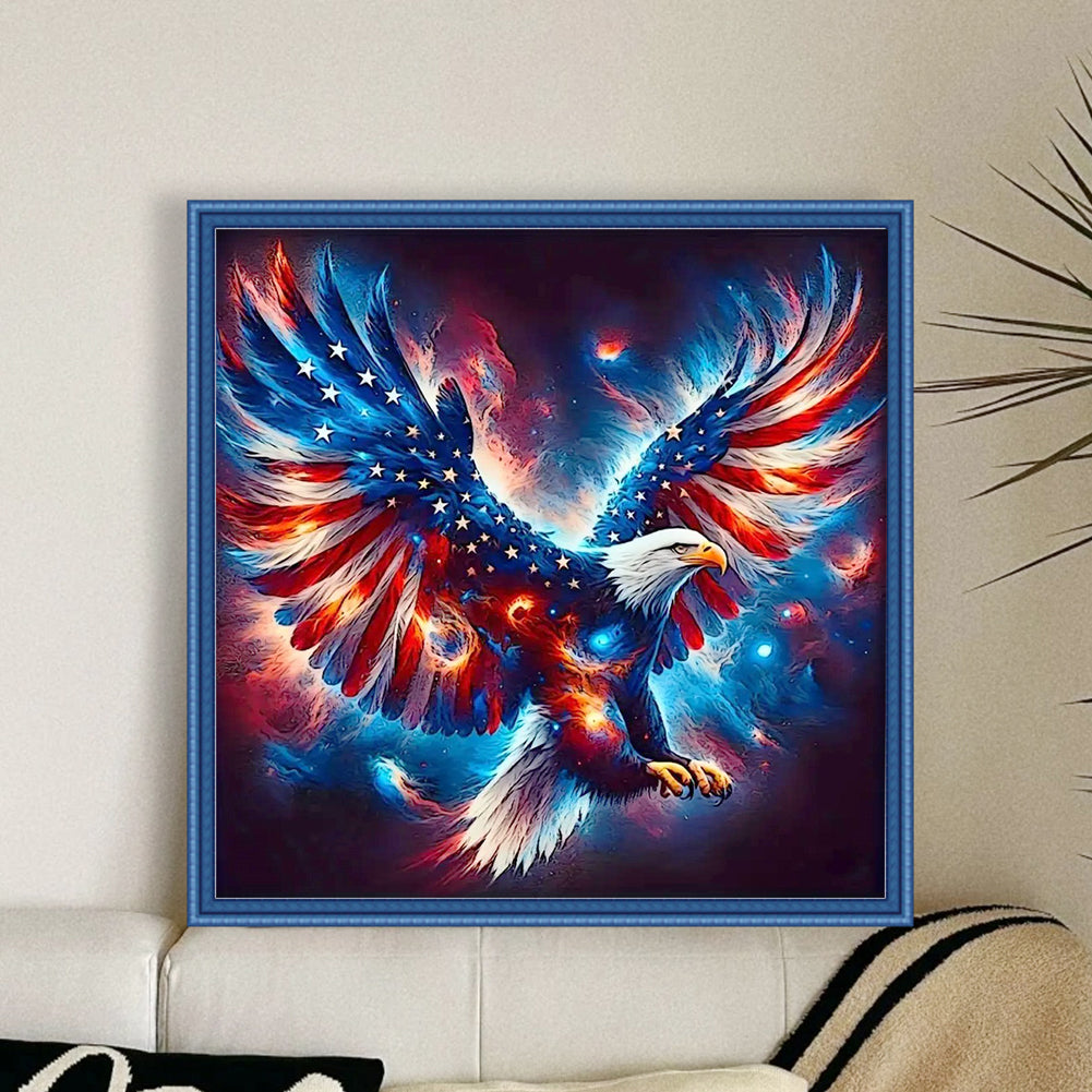 American Eagle - Full 11CT Stamped Cross Stitch 40x40CM - Huacan