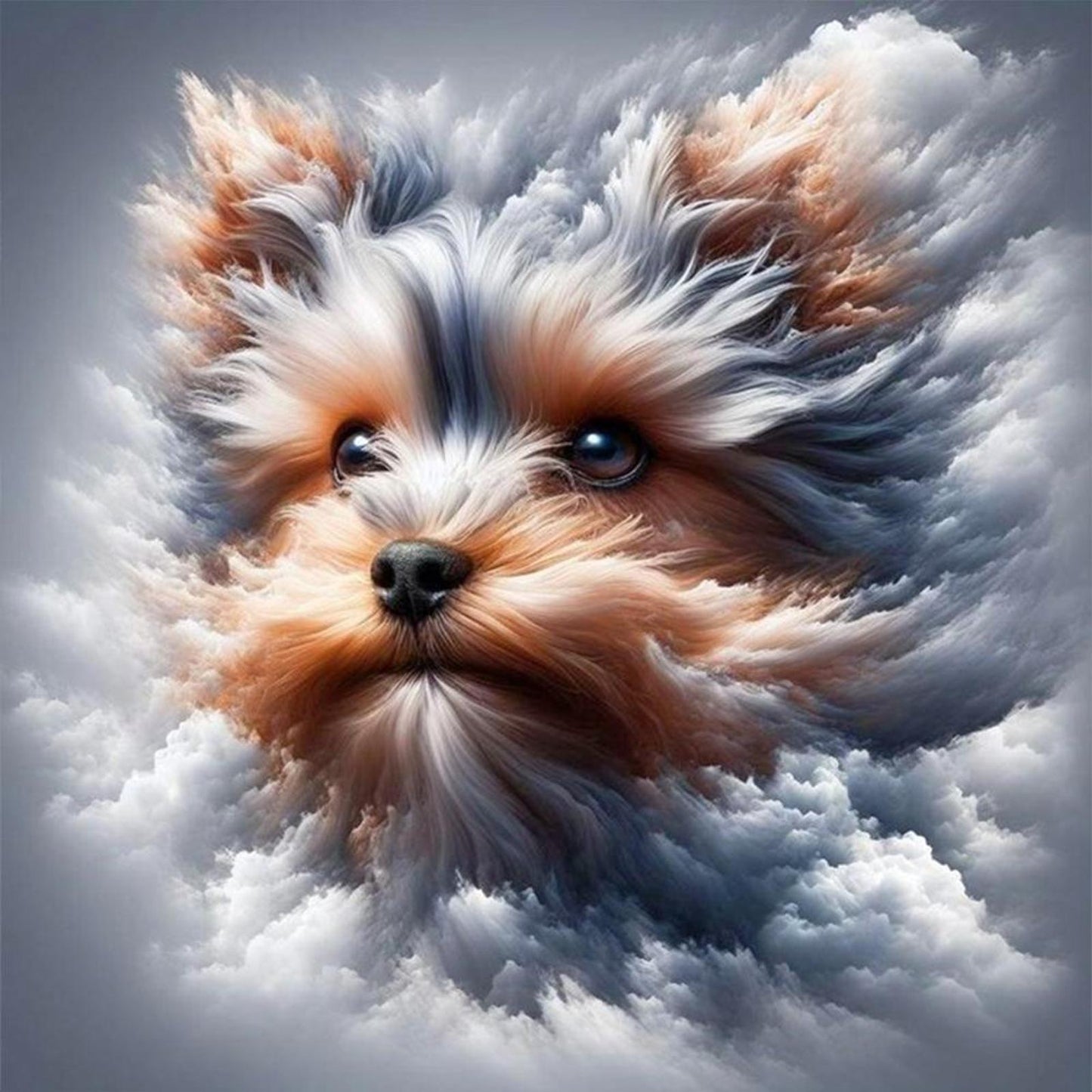 Dog Among Clouds - Full 11CT Stamped Cross Stitch 45x45CM - Huacan