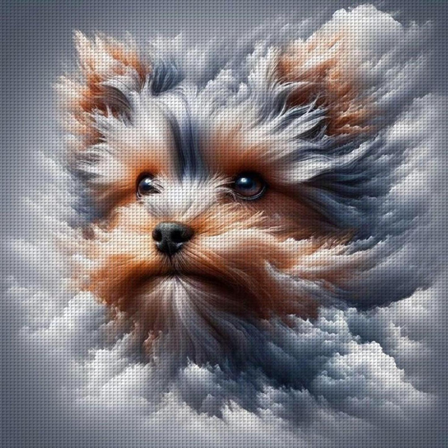 Dog Among Clouds - Full 11CT Stamped Cross Stitch 45x45CM - Huacan