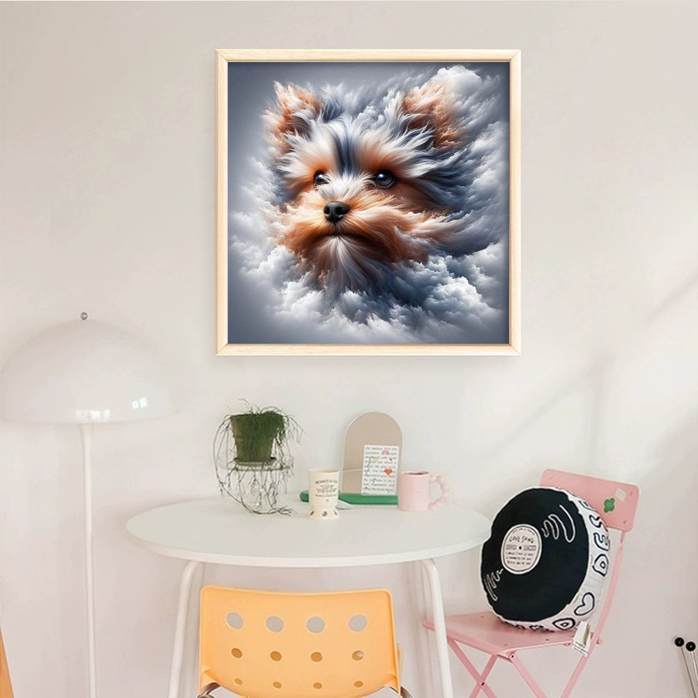 Dog Among Clouds - Full 11CT Stamped Cross Stitch 45x45CM - Huacan