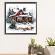 Load image into Gallery viewer, Snowy House 30*30CM(Canvas) Full Round Drill Diamond Painting
