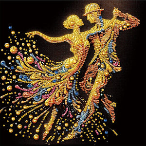 Elegant Dancing Woman 30*30CM(Canvas) Partial Special Shaped Drill Diamond Painting
