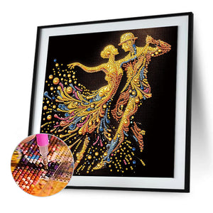 Elegant Dancing Woman 30*30CM(Canvas) Partial Special Shaped Drill Diamond Painting