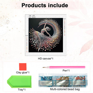 Elegant Dancing Woman 30*30CM(Canvas) Partial Special Shaped Drill Diamond Painting