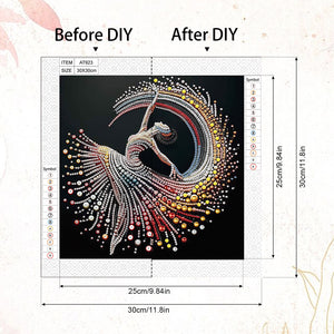 Elegant Dancing Woman 30*30CM(Canvas) Partial Special Shaped Drill Diamond Painting