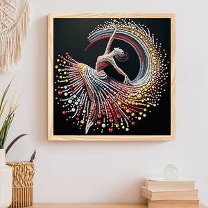 Elegant Dancing Woman 30*30CM(Canvas) Partial Special Shaped Drill Diamond Painting