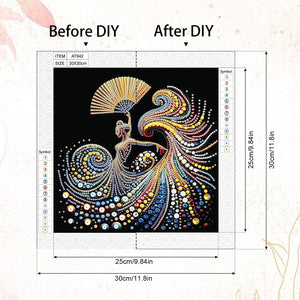 Elegant Dancing Woman 30*30CM(Canvas) Partial Special Shaped Drill Diamond Painting