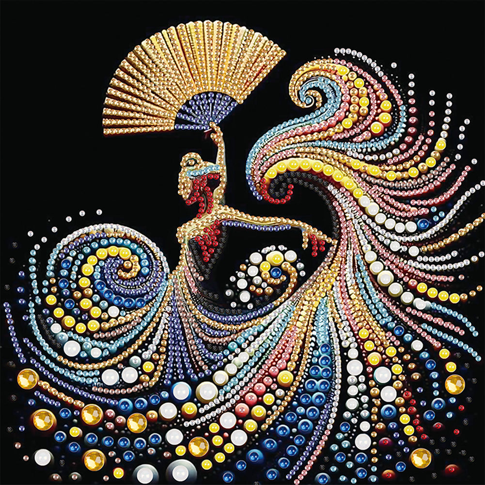 Elegant Dancing Woman 30*30CM(Canvas) Partial Special Shaped Drill Diamond Painting