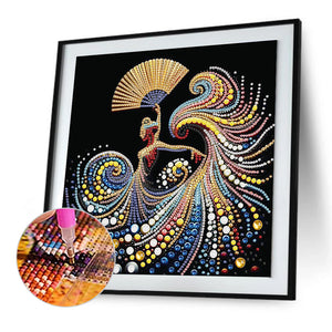 Elegant Dancing Woman 30*30CM(Canvas) Partial Special Shaped Drill Diamond Painting