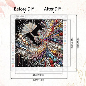 Elegant Dancing Woman 30*30CM(Canvas) Partial Special Shaped Drill Diamond Painting
