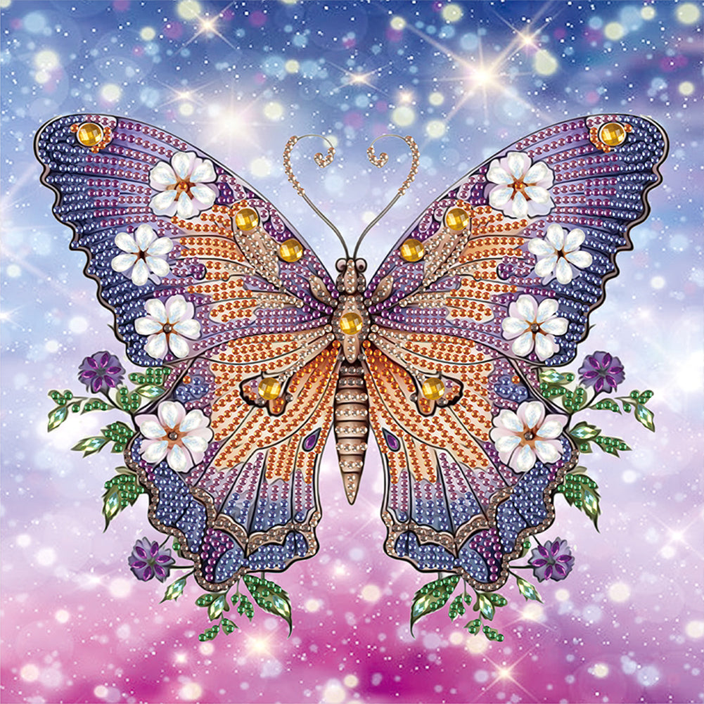 Butterfly 30*30CM(Canvas) Partial Special Shaped Drill Diamond Painting