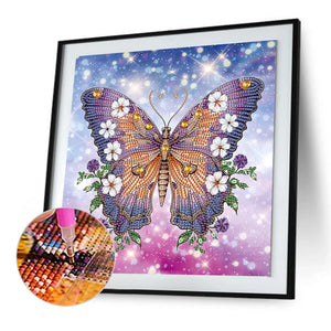 Butterfly 30*30CM(Canvas) Partial Special Shaped Drill Diamond Painting
