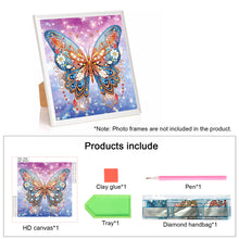 Load image into Gallery viewer, Butterfly 30*30CM(Canvas) Partial Special Shaped Drill Diamond Painting
