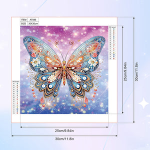 Butterfly 30*30CM(Canvas) Partial Special Shaped Drill Diamond Painting