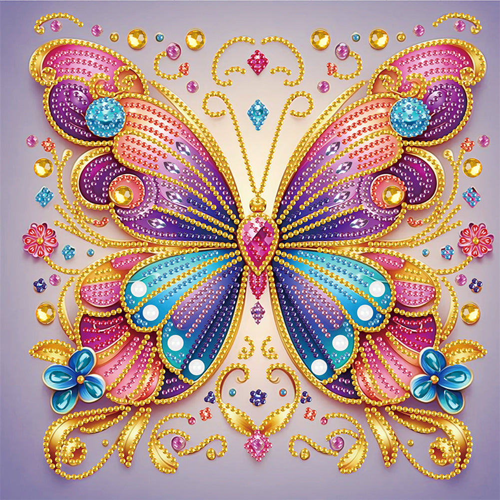 Butterfly 30*30CM(Canvas) Partial Special Shaped Drill Diamond Painting