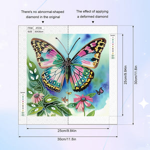 Butterfly 30*30CM(Canvas) Partial Special Shaped Drill Diamond Painting