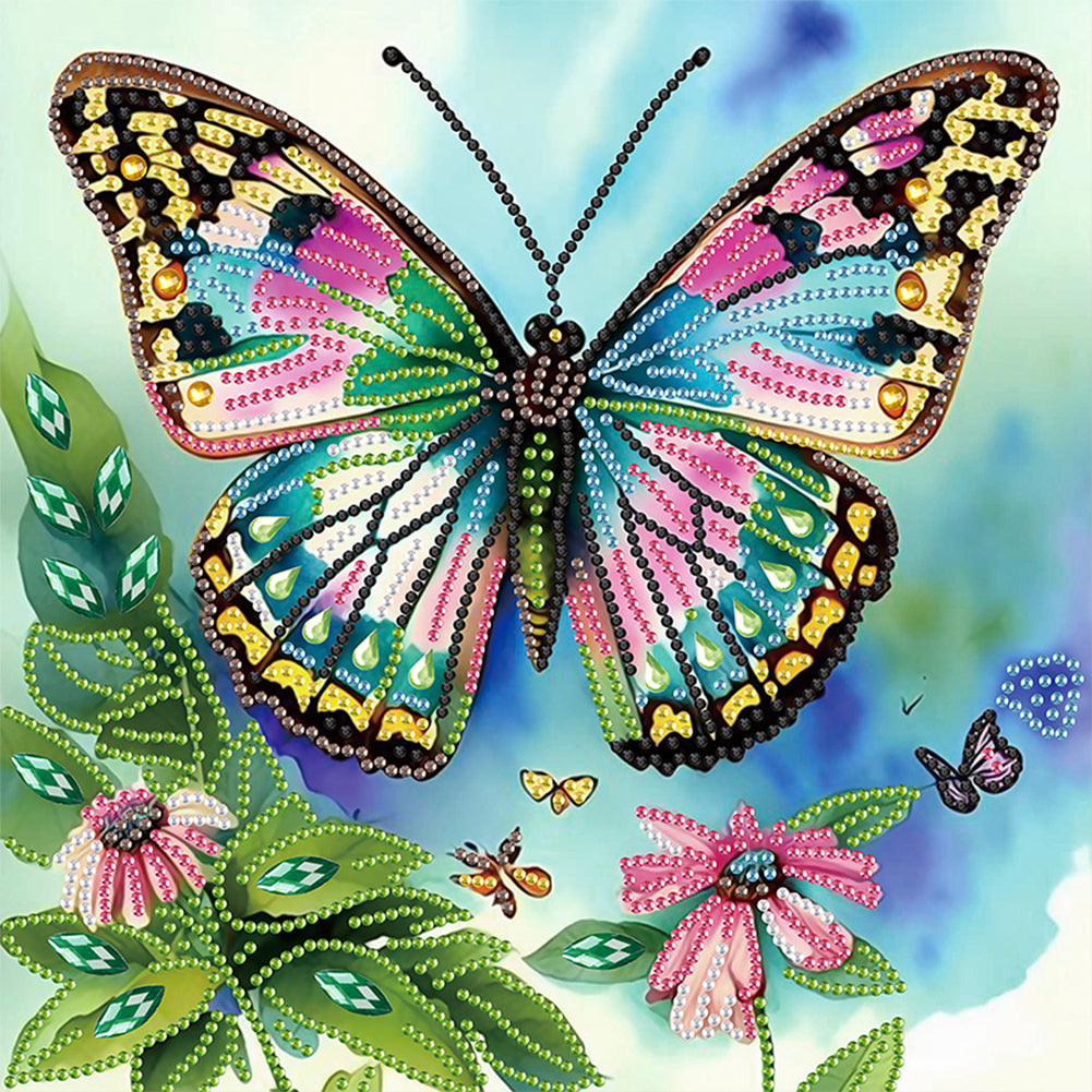 Butterfly 30*30CM(Canvas) Partial Special Shaped Drill Diamond Painting