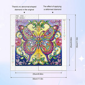 Butterfly 30*30CM(Canvas) Partial Special Shaped Drill Diamond Painting