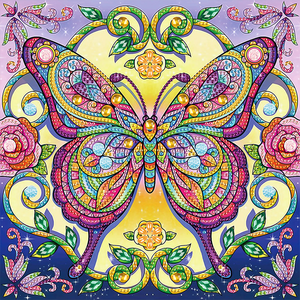 Butterfly 30*30CM(Canvas) Partial Special Shaped Drill Diamond Painting