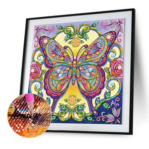 Butterfly 30*30CM(Canvas) Partial Special Shaped Drill Diamond Painting