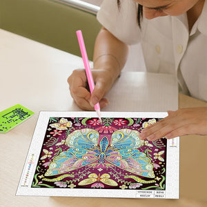 Butterfly 30*30CM(Canvas) Partial Special Shaped Drill Diamond Painting