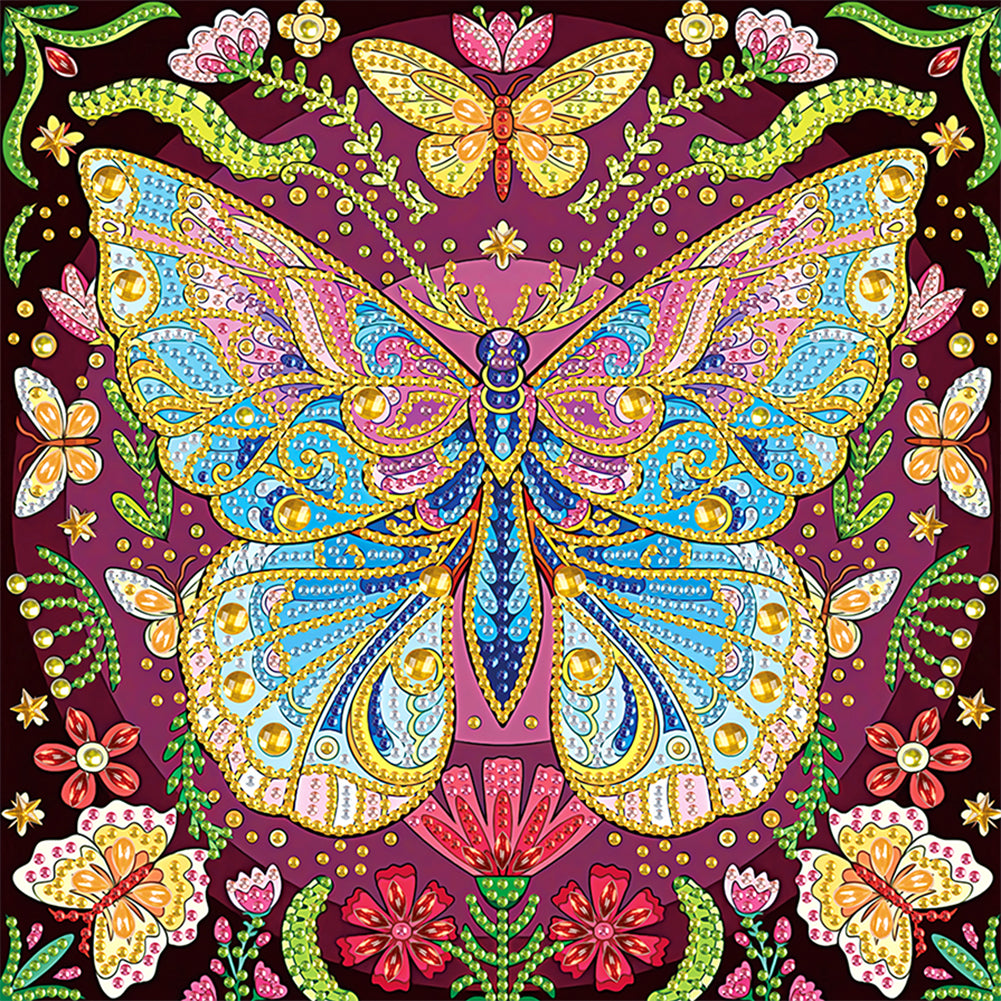 Butterfly 30*30CM(Canvas) Partial Special Shaped Drill Diamond Painting