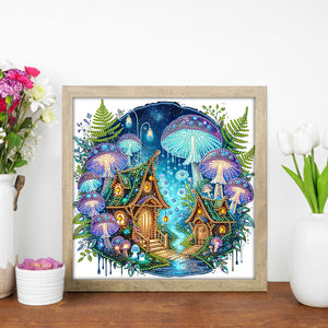 Mushroom House 30*30CM(Canvas) Partial Special Shaped Drill Diamond Painting