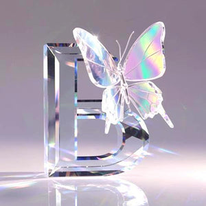 Crystal Butterfly Letter B 30*30CM(Canvas) Full Round Drill Diamond Painting