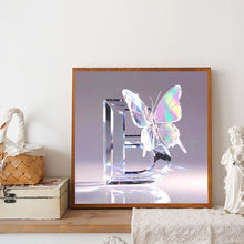 Load image into Gallery viewer, Crystal Butterfly Letter B 30*30CM(Canvas) Full Round Drill Diamond Painting
