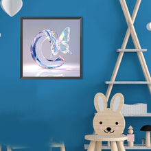 Load image into Gallery viewer, Crystal Butterfly Letter C 30*30CM(Canvas) Full Round Drill Diamond Painting
