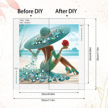 Load image into Gallery viewer, Woman With A Beautiful Skirt 30*30CM(Canvas) Partial Special Shaped Drill Diamond Painting
