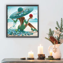 Load image into Gallery viewer, Woman With A Beautiful Skirt 30*30CM(Canvas) Partial Special Shaped Drill Diamond Painting
