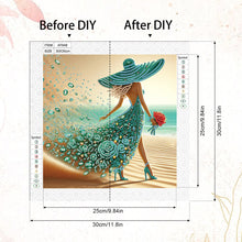 Load image into Gallery viewer, Woman With A Beautiful Skirt 30*30CM(Canvas) Partial Special Shaped Drill Diamond Painting
