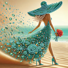 Load image into Gallery viewer, Woman With A Beautiful Skirt 30*30CM(Canvas) Partial Special Shaped Drill Diamond Painting
