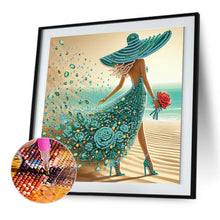 Load image into Gallery viewer, Woman With A Beautiful Skirt 30*30CM(Canvas) Partial Special Shaped Drill Diamond Painting
