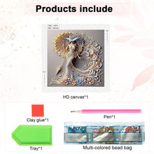 Load image into Gallery viewer, Woman With A Beautiful Skirt 30*30CM(Canvas) Partial Special Shaped Drill Diamond Painting
