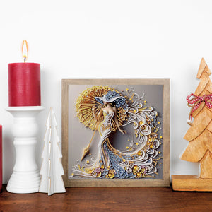 Woman With A Beautiful Skirt 30*30CM(Canvas) Partial Special Shaped Drill Diamond Painting