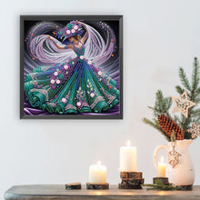 Load image into Gallery viewer, Woman With A Beautiful Skirt 30*30CM(Canvas) Partial Special Shaped Drill Diamond Painting
