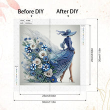 Load image into Gallery viewer, Woman With A Beautiful Skirt 30*30CM(Canvas) Partial Special Shaped Drill Diamond Painting
