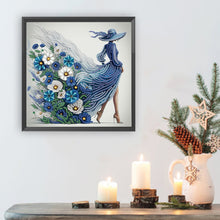 Load image into Gallery viewer, Woman With A Beautiful Skirt 30*30CM(Canvas) Partial Special Shaped Drill Diamond Painting
