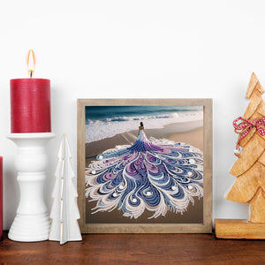 Woman With A Beautiful Skirt 30*30CM(Canvas) Partial Special Shaped Drill Diamond Painting