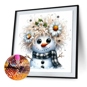 Winter Snowman 30*30CM(Canvas) Full Round Drill Diamond Painting