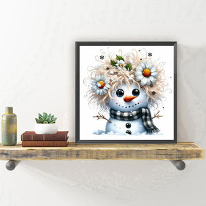 Winter Snowman 30*30CM(Canvas) Full Round Drill Diamond Painting