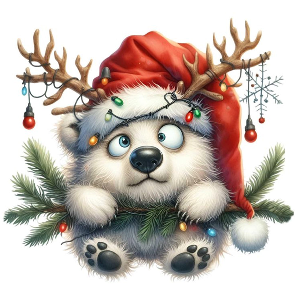 Winter Bear 30*30CM(Canvas) Full Round Drill Diamond Painting