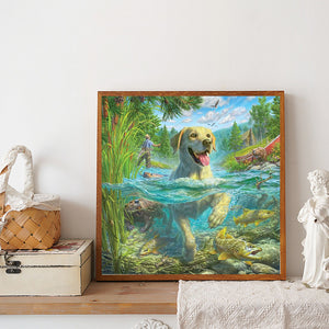 Puppy 40*40CM(Canvas) Full Round Drill Diamond Painting