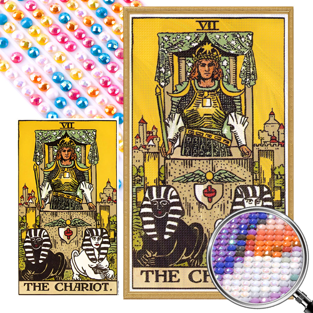 Classic Waiter Tarot Chariot 40*70CM(Picture) Full AB Round Drill Diamond Painting