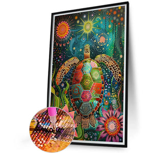 Flower Turtle 40*60CM(Canvas) Full Round Drill Diamond Painting