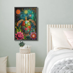 Flower Turtle 40*60CM(Canvas) Full Round Drill Diamond Painting