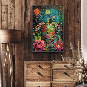 Flower Turtle 40*60CM(Canvas) Full Round Drill Diamond Painting