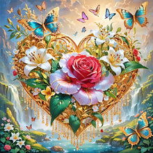 Load image into Gallery viewer, Heart Flower 40*40CM(Canvas) Full Round Drill Diamond Painting
